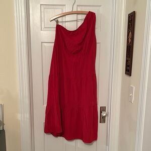 Elegant Red One-Shoulder Dress